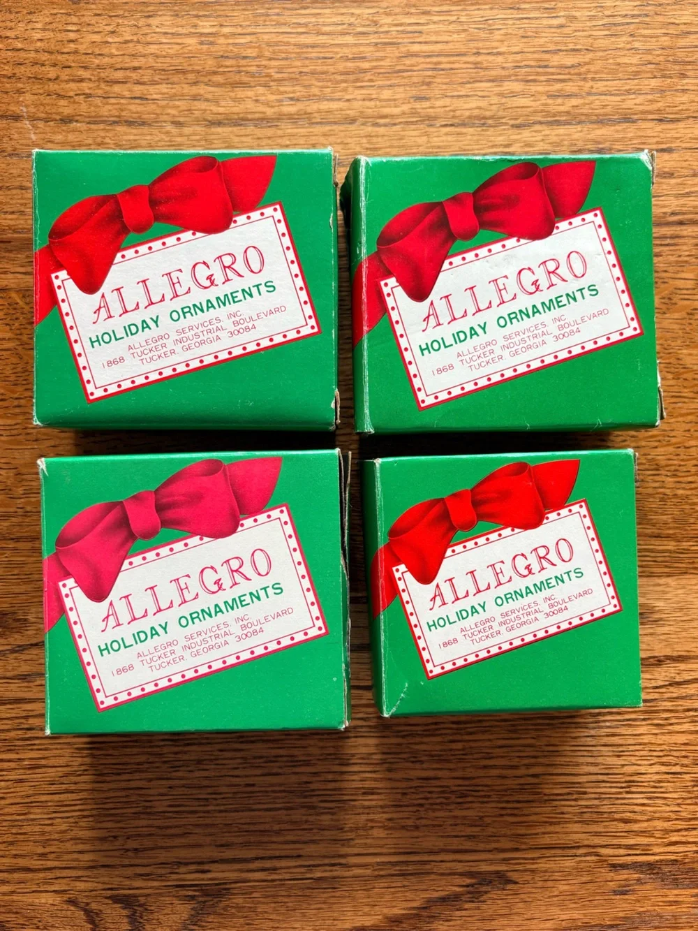 VTG Allegro Set of 4 Wooden Ornaments- train, plane, horse, balloon with boxes - Picture 3 of 16
